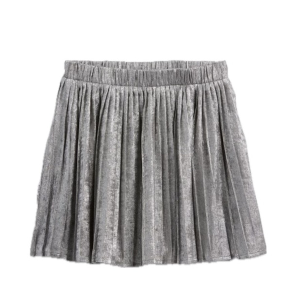 GAP EUC Metallic Pleated Elastic Waist Mini Skirt